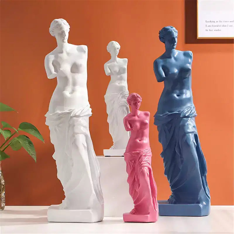 NotArt White Female David Resin Sculpture - Nordic Minimalist Ornament for Living Room, Studio,