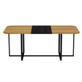 GDFStudio Vicente Modern 9 Piece Metal Faux Leather Upholstered Dining Set with Wooden Table