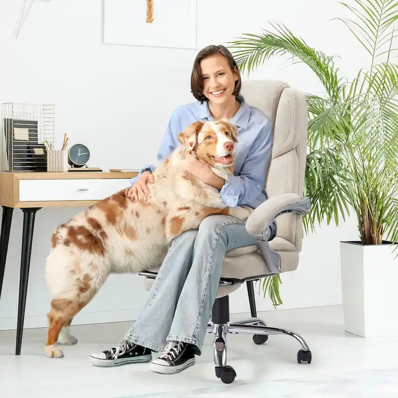 Chaise de bureau de massage chauffante avec repose-pieds, chaise de bureau ergonomique inclinable avec support lombaire et hauteur réglable.