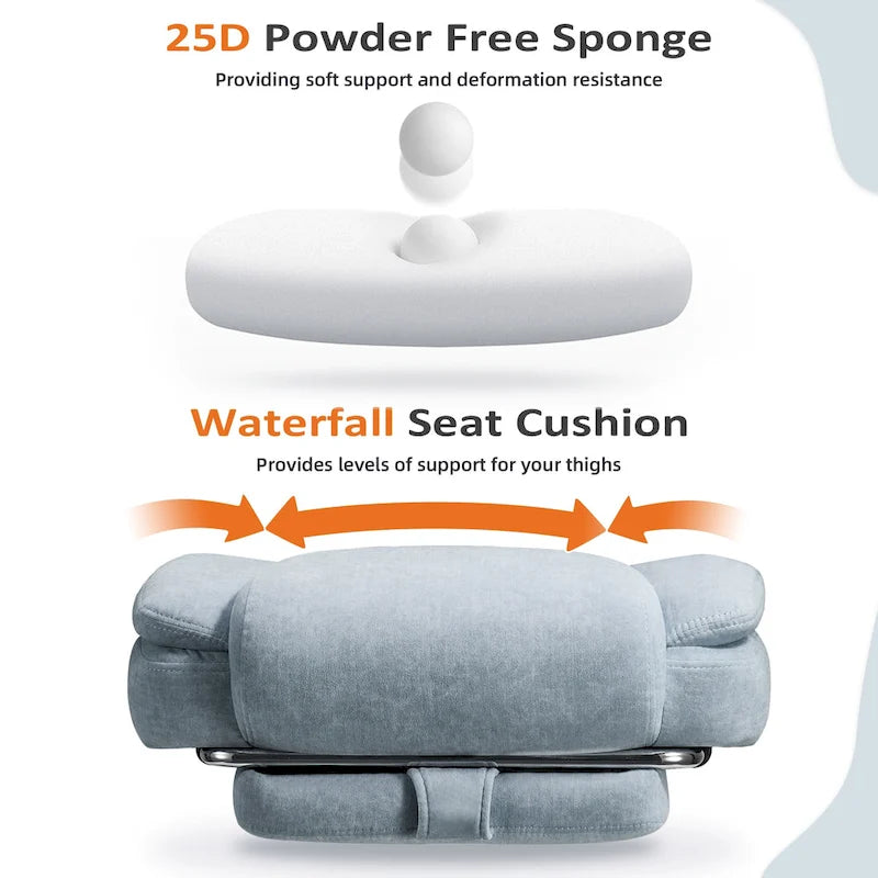 Chaise de bureau de massage chauffante avec repose-pieds, chaise de bureau ergonomique inclinable avec support lombaire et hauteur réglable.
