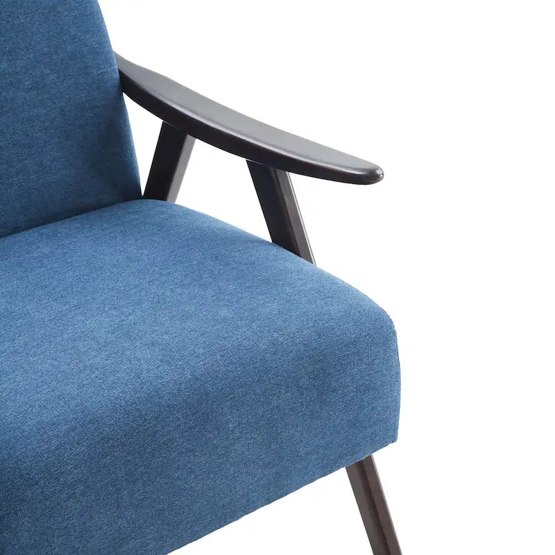 Fauteuil rembourré Mid-Century 27.7 avec cadre en bois massif et repose-pieds