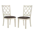 24/7 Shop At Home Moonglint Farmhouse Chairs: Padded, Antique White/Dark Walnut - Set of 2
