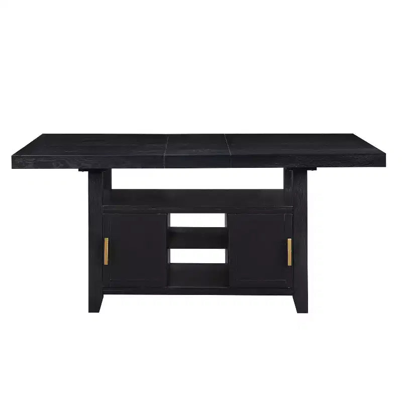 6pc Yves Counter Height Dining Set with Storage Rubbed Charcoal - Steve Silver Co.