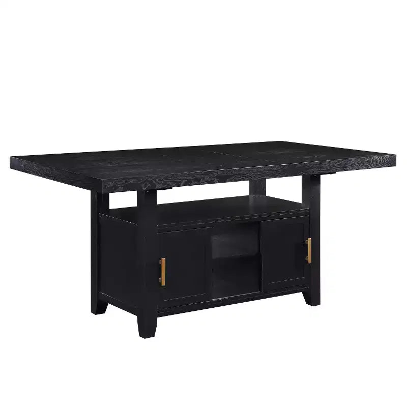 6pc Yves Counter Height Dining Set with Storage Rubbed Charcoal - Steve Silver Co.