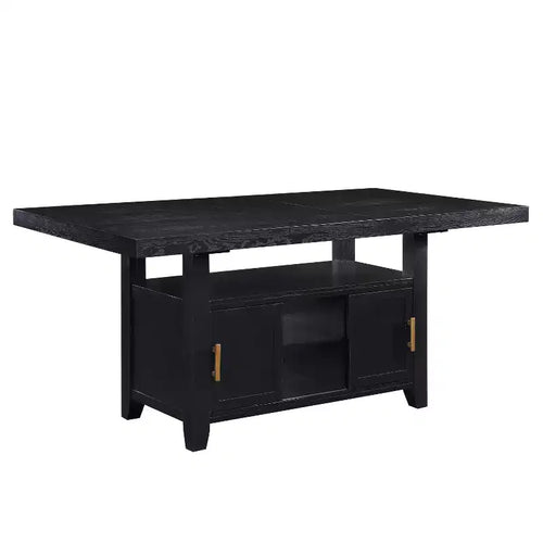 6pc Yves Counter Height Dining Set with Storage Rubbed Charcoal - Steve Silver Co.