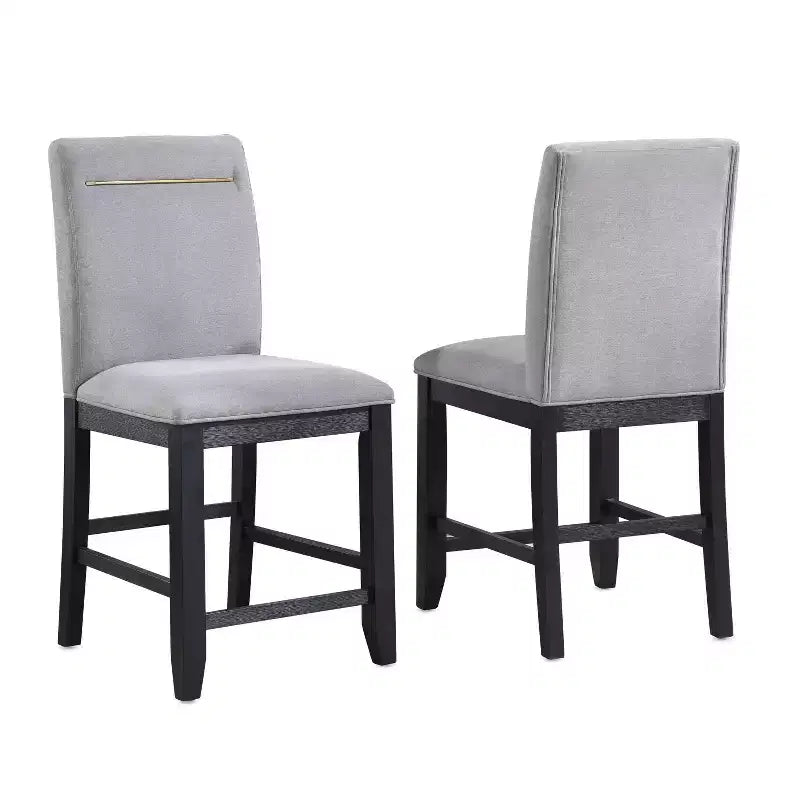 6pc Yves Counter Height Dining Set with Storage Rubbed Charcoal - Steve Silver Co.