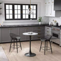 Kurv Counter Dining Table White Faux Marble/Black - Jamesdar
