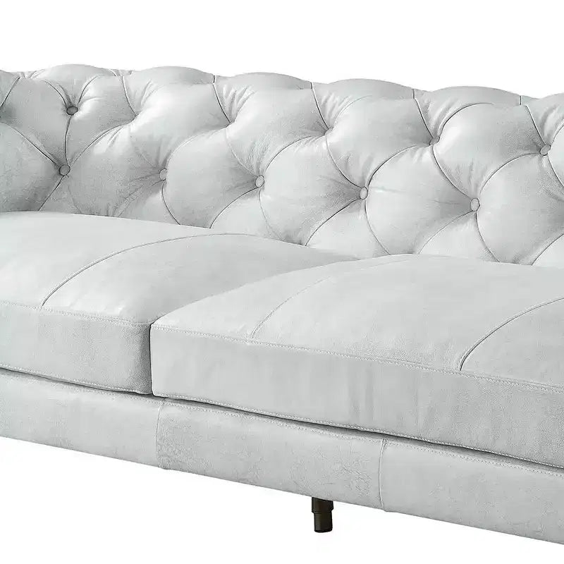 Ragle 96" Sofas Vintage White Top Grain Leather - Acme Furniture