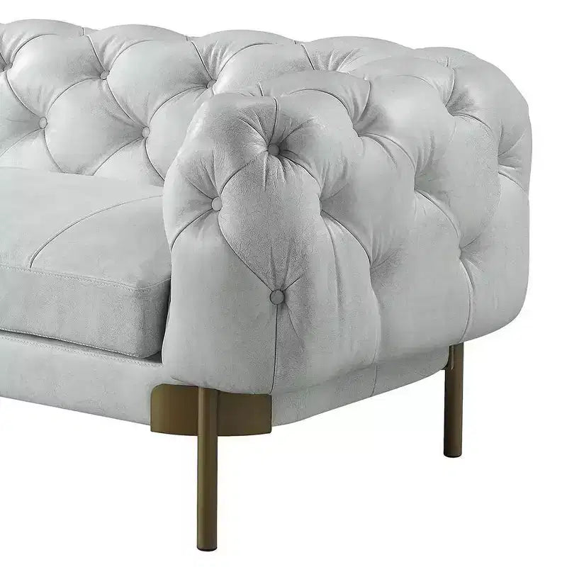Ragle 96" Sofas Vintage White Top Grain Leather - Acme Furniture