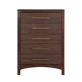 Melonnes 5 Drawer Chest Walnut - HOMES: Inside + Out: Contemporary Bedroom Storage, 48" Height