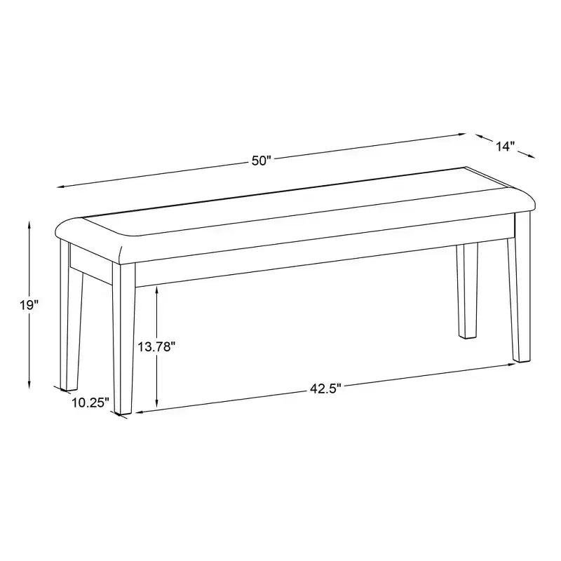 Darden Bench Natural - Powell: Rubberwood Frame, Upholstered Entryway & Ottoman, Padded Seating