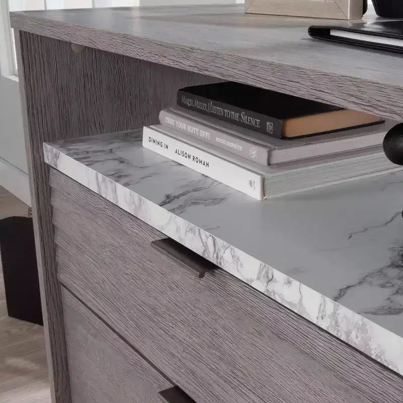 East Rock 2Drawer File Cabinet Ashen Oak - Sauder: MDF Frame, Paper Laminate Surface, CPSIA Certified