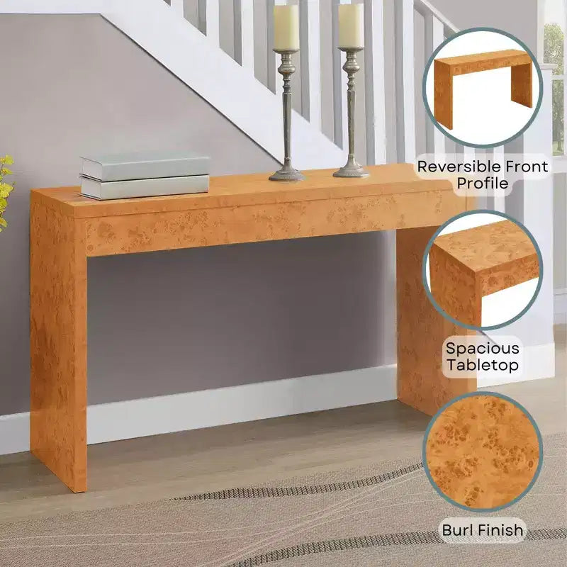Breighton Home Northfield Hall Console Table/Desk in Light Burl