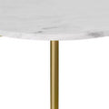 Fleetwood Round Marble and Wood Side Table White/Natural - WyndenHall