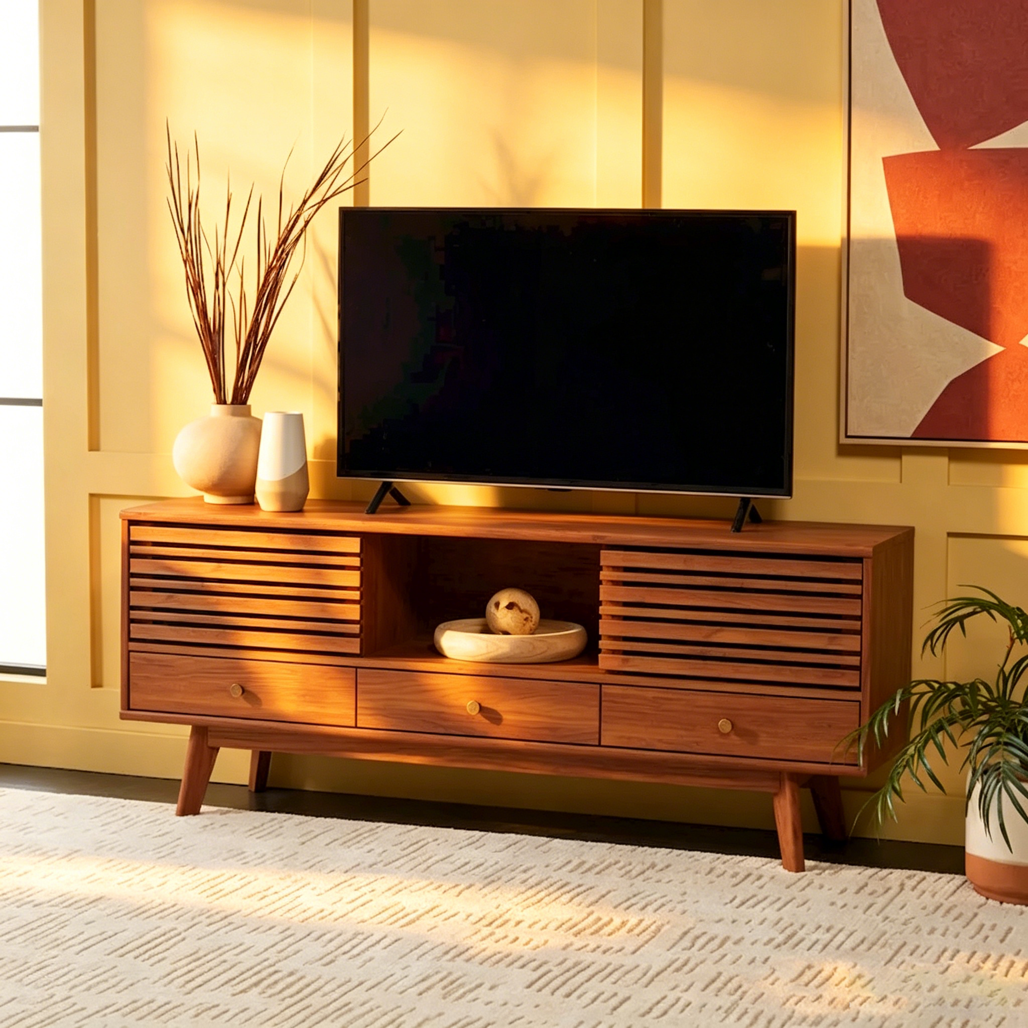 Meuble TV/multimédia 3 tiroirs (téléviseur à écran plat de 65 po)