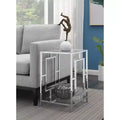Town Square Chrome End Table with Shelf - Breighton Home