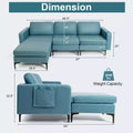 Costway Modular L-Shaped Sofa w/Reversible Chaise Lounge & 2 USB Ports