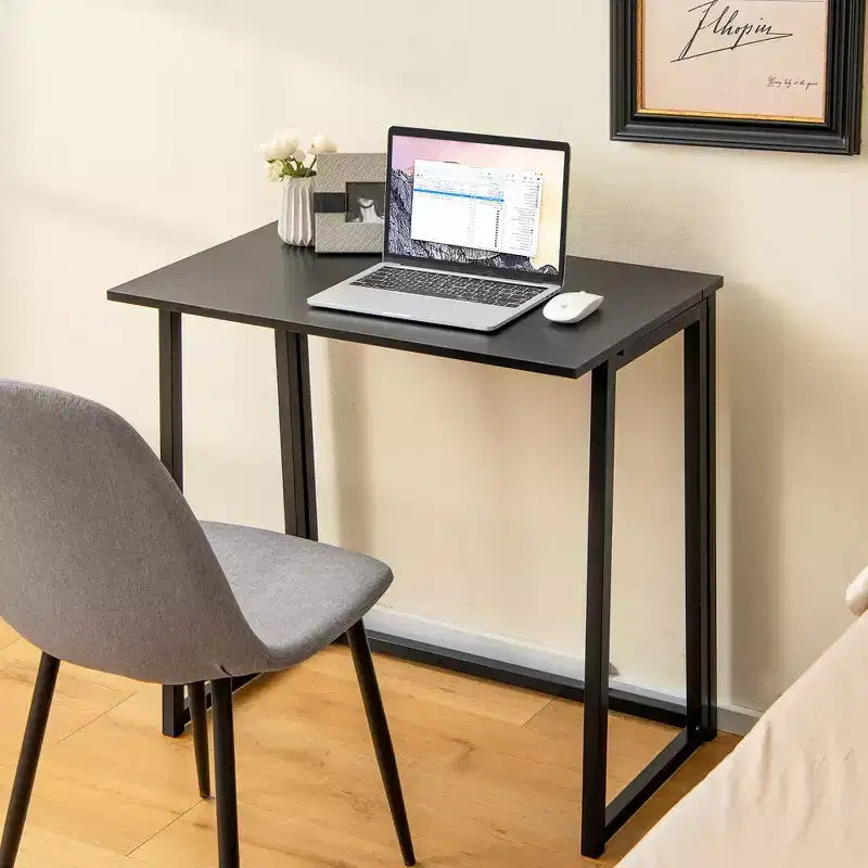 Costway Folding Computer Desk No Assembly Study Writing Table for Small Spaces Walnut/Black/Brown/White/Natural