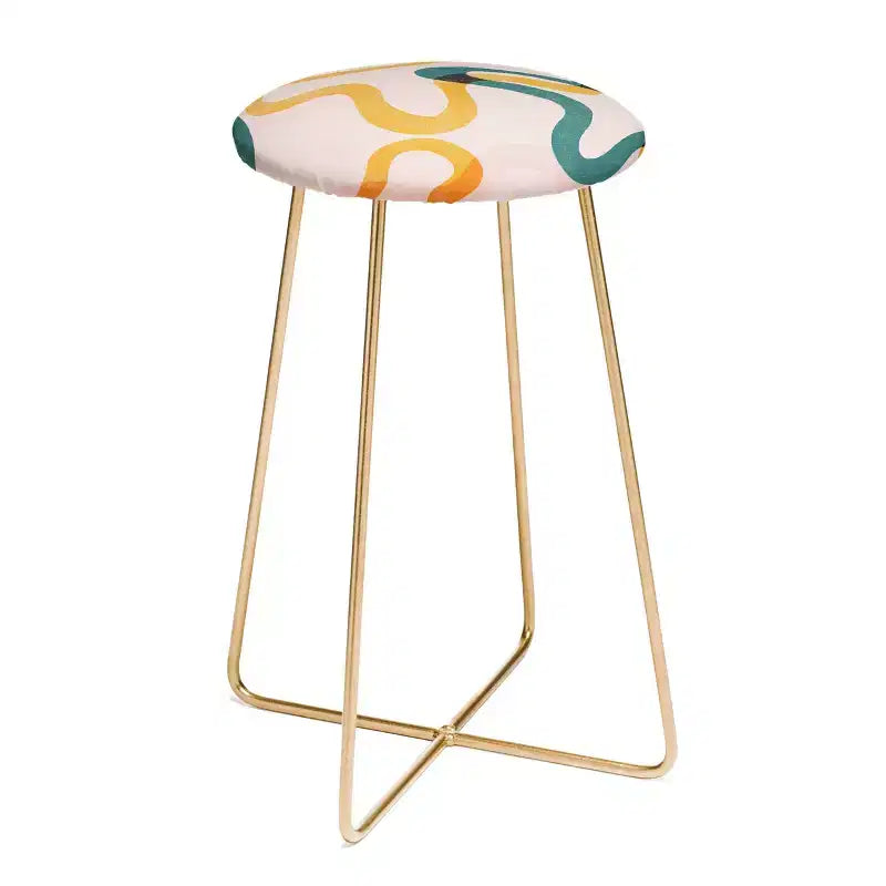 ThirtyOne Illustrations Streamers Counter Height Barstool - Deny Designs