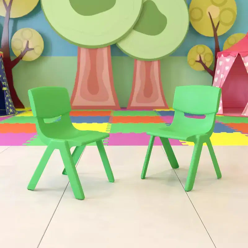 Flash Furniture 10 Pack Plastic Stackable School Chair with 13.25 Seat Height
