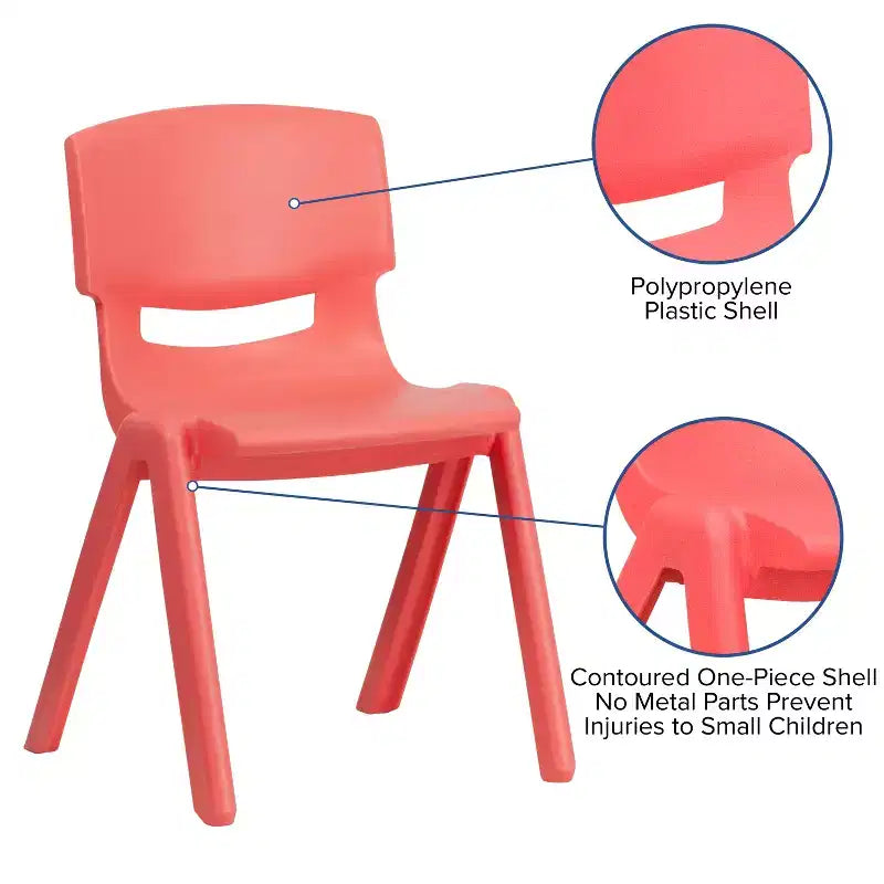 Flash Furniture 10 Pack Plastic Stackable School Chair with 13.25 Seat Height