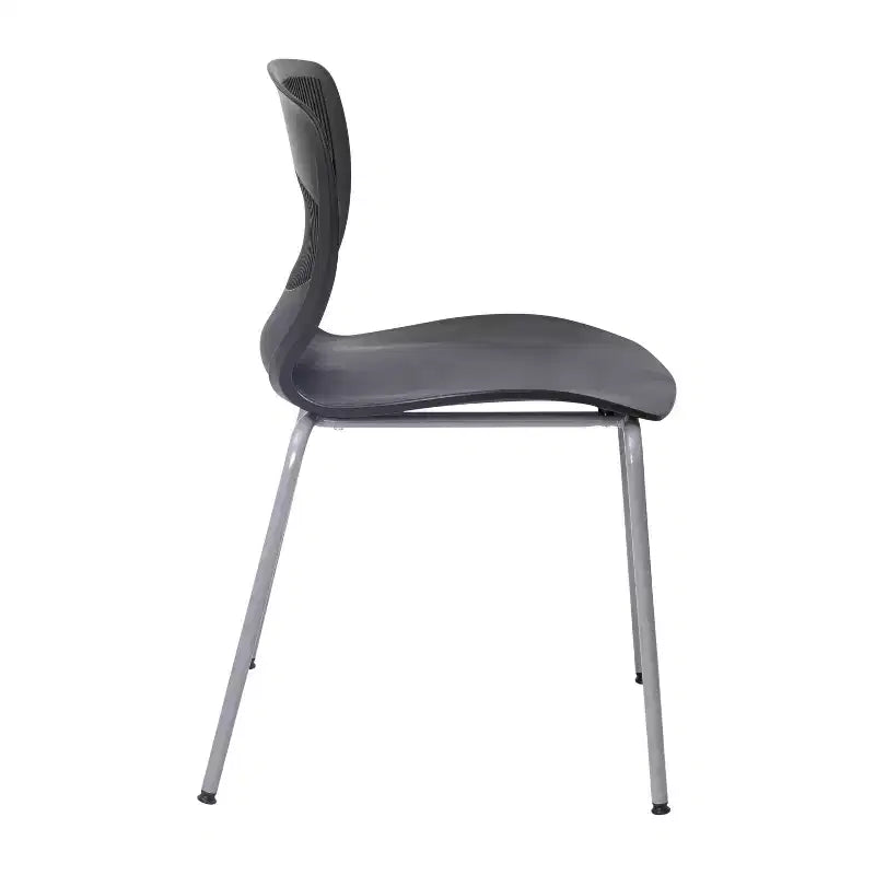 Flash Furniture HERCULES Series Commercial Grade 770 lb. Capacity Ergonomic Stack Chair with Lumbar Support and Steel Frame