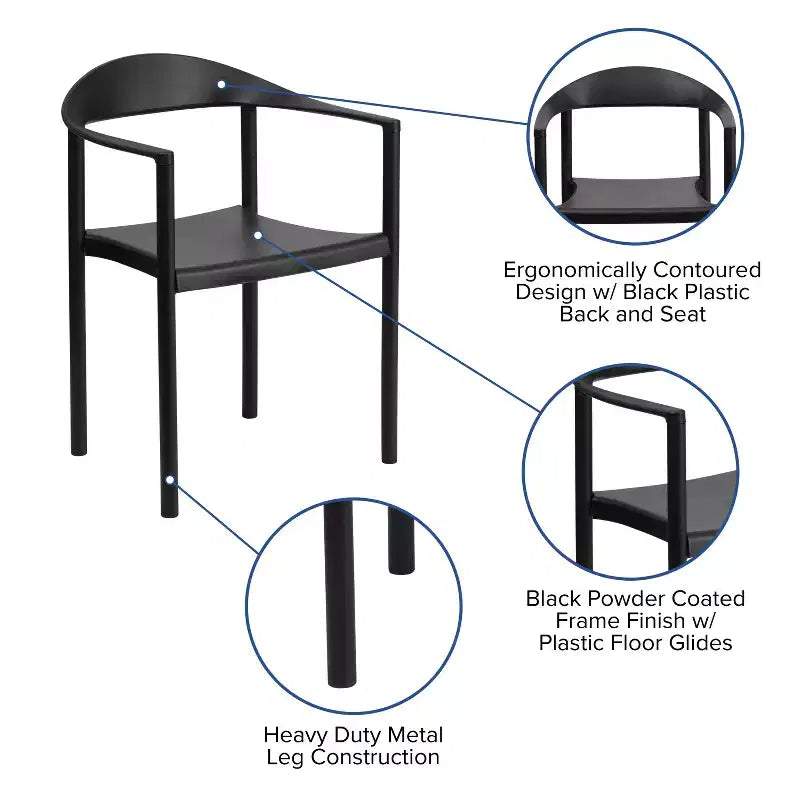 Flash Furniture 4 Pack HERCULES Series 1000 lb. Capacity Plastic Cafe Stack Chair