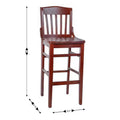 Flash Furniture 2 Pack HERCULES Series School House Back Mahogany Wood Restaurant Barstool