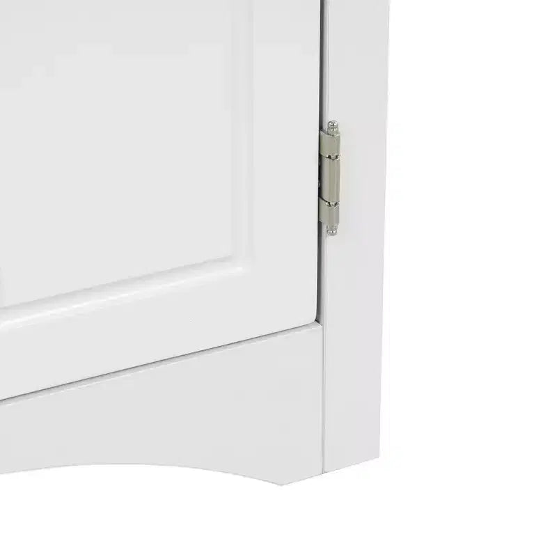Rustic Corner Bathroom Storage Cabinet with Adjustable Shelves, Freestanding Floor Wood Cabinet - ModernLuxe