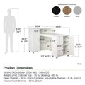RealRooms Basin Hobby and Craft Desk with Open Shelving and Storage Cabinet