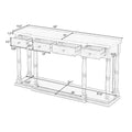 Retro Senior Console Table with 4 Front Facing Storage Drawers and 1 Shelf-ModernLuxe