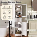 Costway Bathroom Tall Cabinet Freestanding Linen Tower with Doors & Drawer Black/Grey/White