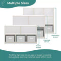 Guidecraft EdQ 3-Shelf 8-Compartment Storage 36: Wooden Cubby Cube Bookshelf Organizer, Home and Classroom Bookcase with Fabric Bins