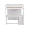 Wood Loft Bed with Wardrobes and 2-Drawer Desk with Cabinet-ModernLuxe