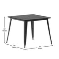 Merrick Lane Indoor/Outdoor Dining Table with Umbrella Hole, 36 Square All Weather Poly Resin Top and Steel Base
