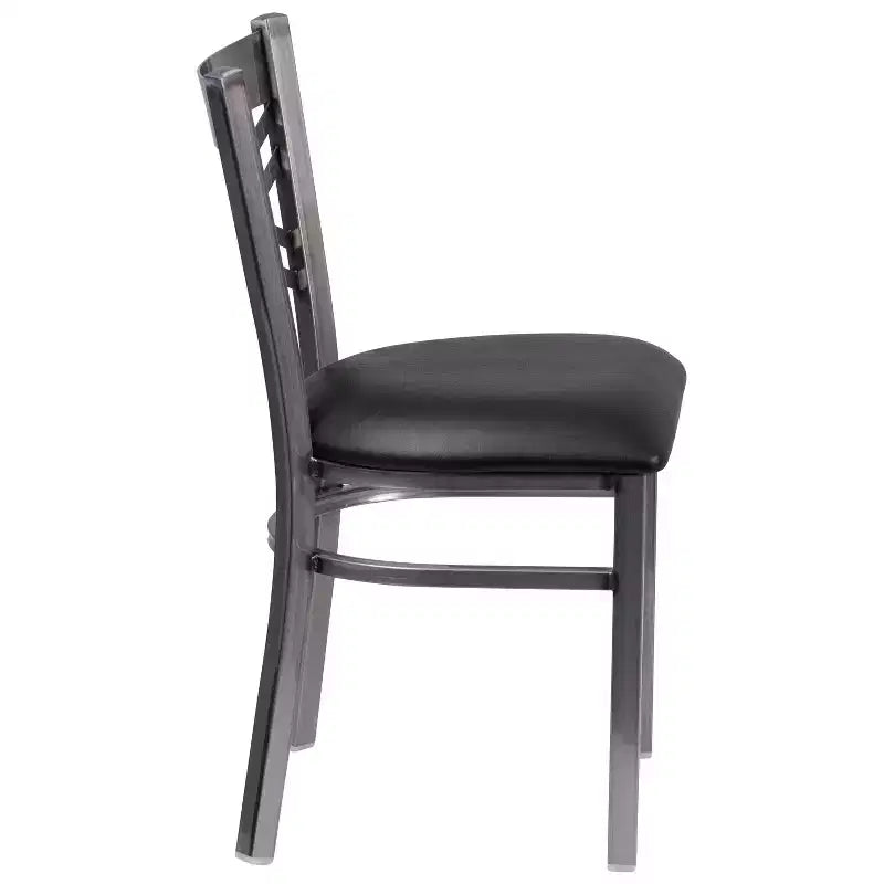 Emma and Oliver 2 Pack Clear Coated X Back Metal Restaurant Chair