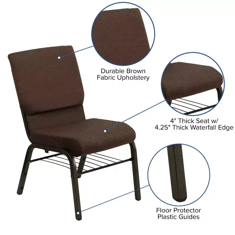 Emma and Oliver 4 Pack 18.5''W Church Chair with Book Rack
