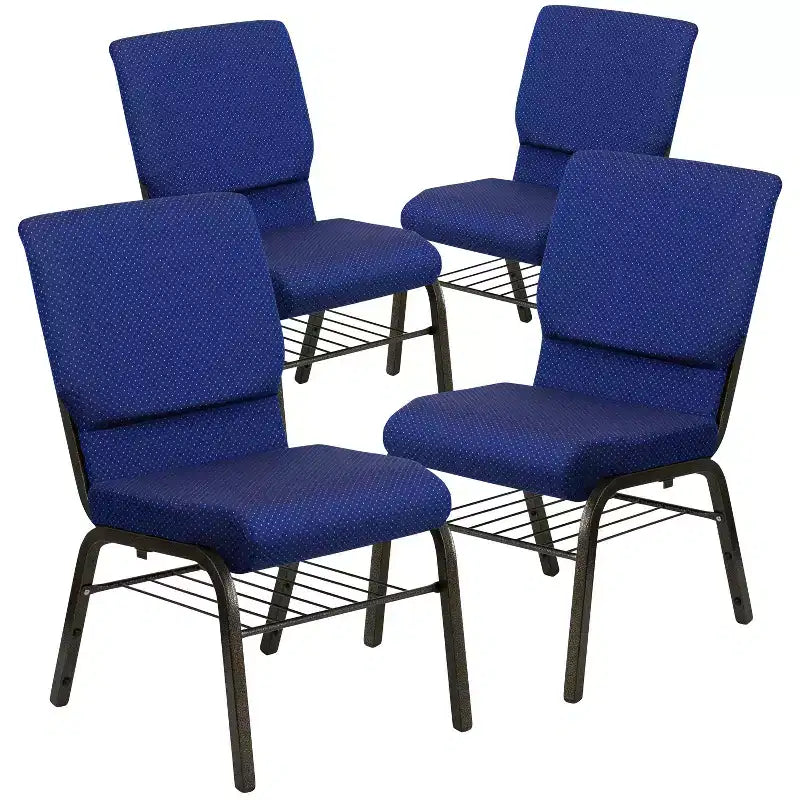 Emma and Oliver 4 Pack 18.5''W Church Chair with Book Rack