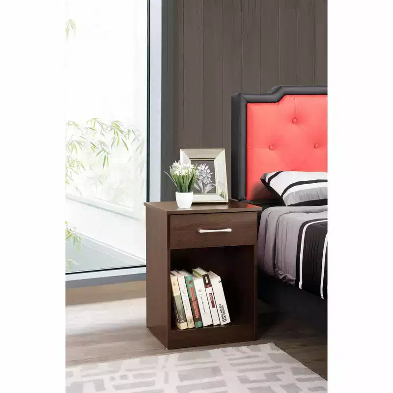 Passion Furniture Lindsey 1-Drawer Nightstand (24 in. H x 18 in. W x 16 in. D)