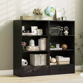 Costway 4-Tier Bookcase 48'' Display Bookshelf Storage Organizer with Shelves & Drawer Grey/White/Natural