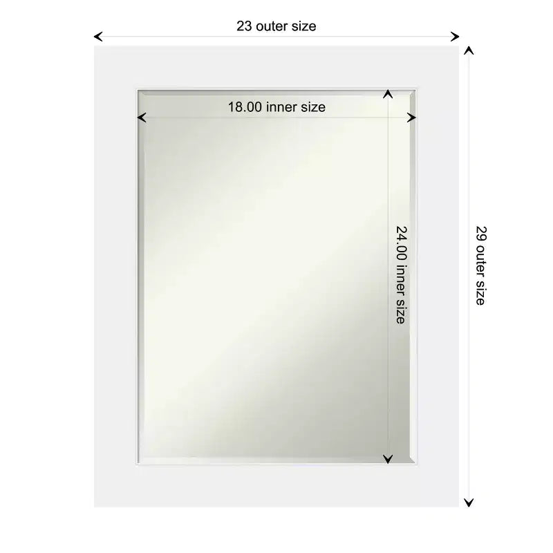 Amanti Art Corvino Petite Bevel Wood Bathroom Wall Mirror