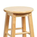 PJ Wood Classic Round Seat 29 Tall Kitchen Counter Stools for Homes, Dining Spaces, and Bars with Backless Seats & 4 Square Legs, Natural (Set of 4)