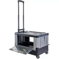 dbest products Quik Cart Extended Four Wheeled Rolling Crate With Seat Dual Accessible Doors & Heavy Duty Collapsible Basket