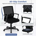 Costway Mesh Office Chair Swivel Rocking Chair Adjustable w/ Armrests & Lumbar Support