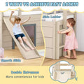 Costway Twin Low Loft bed with Slide Ladder Storage Drawers Play Game Space Wooden