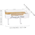 AuldHome Design White Farmhouse Enamelware Ironing Board Caddy; Wall-Mounted Rustic Ironing Board Holder w/ Storage Shelf