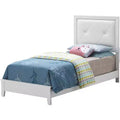 Passion Furniture Primo Tufted Faux Leather Upholstered Twin Panel Bed
