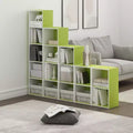 Furinno 5-Cube Storage Bookcase Multi-Functional Display Cabinet Bookshelf,Green/White