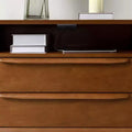Margery Mid-century Modern 2 - Drawer end table with Built-In Outlets and Cable Management and Open Shelf Set of 2| HULALA HOME