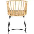 Siena Rattan Dining Chair - DCH6501 - Natural Unfinished/Black - Safavieh